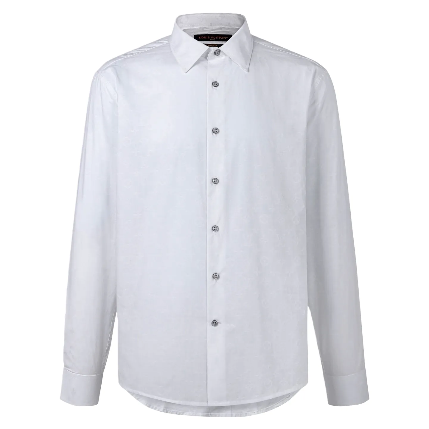 🅿️420 1v 25FW dark pattern jacquard long-sleeved shirt. The original version was purchased and developed for 7,550 yuan. The fabric is made of customized 100% cotton jacquard fabric. The brand logo is hidden in the fabric texture through precision jacquard technology, with delicate texture and high-end texture. The craftsmanship adopts manual overlocking processing, and the stitching on the collar, placket, cuffs and other details is even and neat, and the edges are smooth and burr-free, taking into account both durability and sophistication. The single-row buttons are made of matte metal buckles of the same color, echoing the texture of the fabric and fastening smoothly. The silhouette is slim and slightly loose, and the length, shoulder width and other data are accurately adapted according to the size gradient. The curved hem design enhances the fit. The fabric is skin-friendly and breathable. It is recommended to wash it by hand to protect the jacquard texture. It is a business and casual item that combines texture and practicality. The overall wiring is straight and delicate, the fabric is comfortable and soft, and the color is consistent without color difference. It can be matched with the same style to create a fashionable look and control various occasions. Customized accessories, complete with three standards, the same style for men and women. Size:36-38-40-42